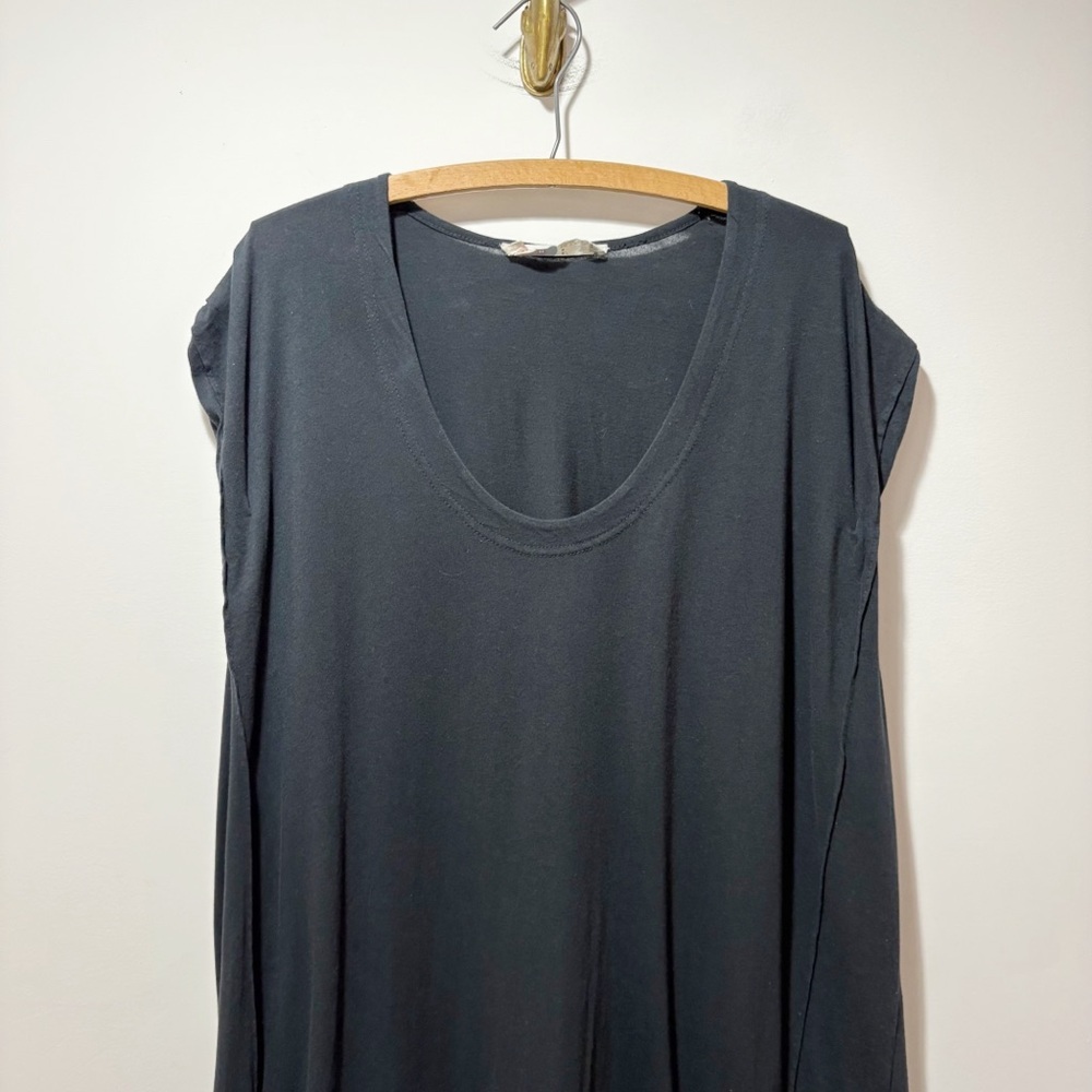 Free People Beach Carta Tee Shirt Maxi Dress Black Size Medium Coverup Festival - Picture 6 of 15